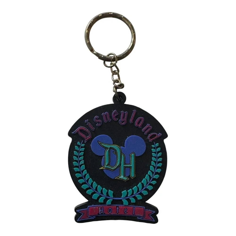 Disneyland Hotel Mickey Mouse Head‎ Rubber Keychain Souvenir Made in Taiwan